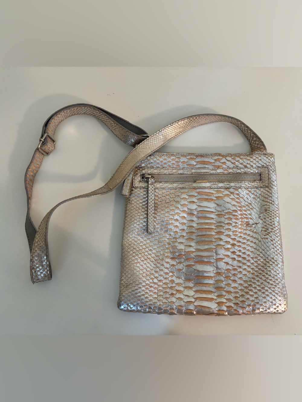 Enrico Pucci RARE Authentic Gold Metallic Real Python Crossbody - Picture 2 of 8